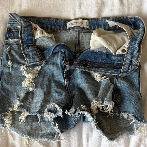 Abercrombie & Fitch Blue Distressed Jean Shorts - Picture 1 of 1